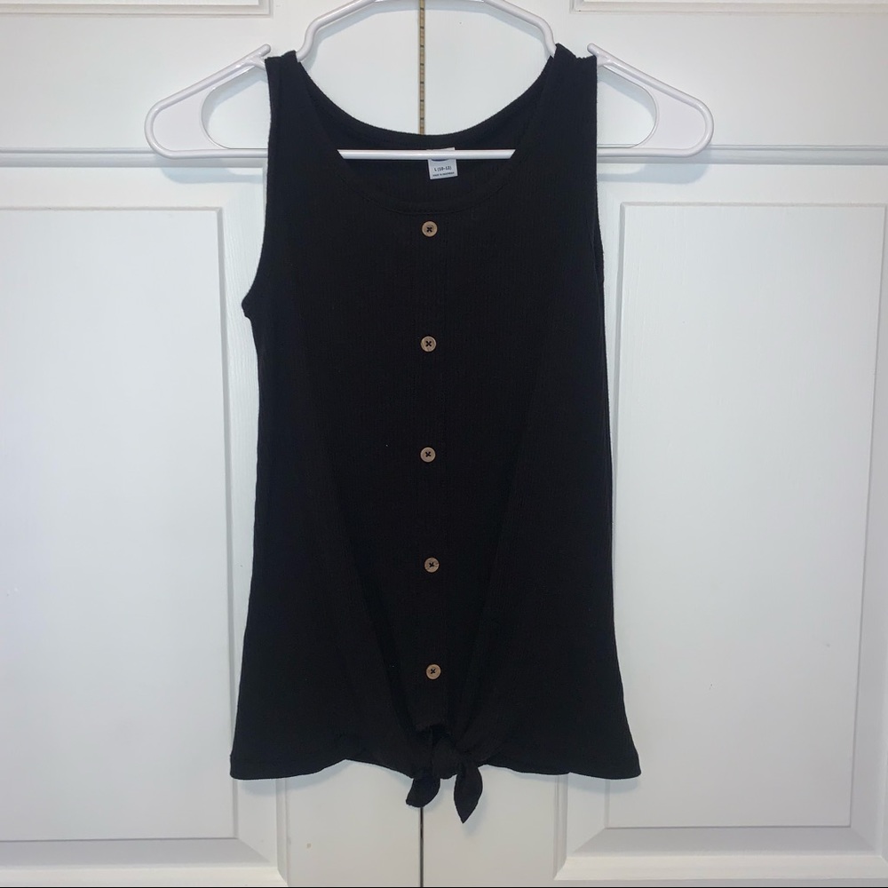 Old Navy tank top with buttons and a tie